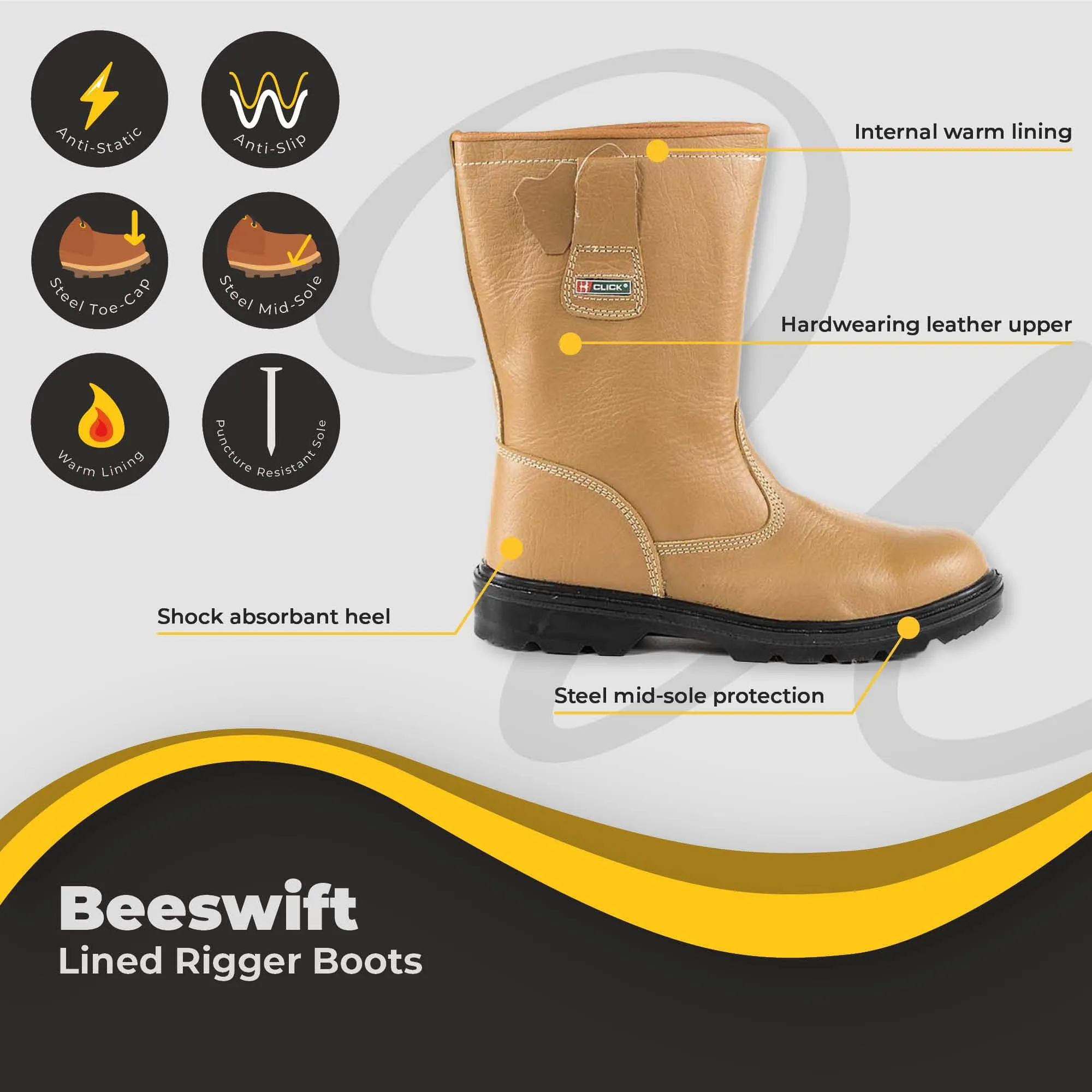 Beeswift Lined Rigger Boot